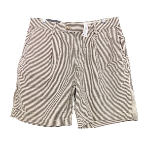NWT Men's Banana‎ Republic Beige Cotton Striped 7" Shorts Size 33 Preppy Retro - Picture 1 of 5